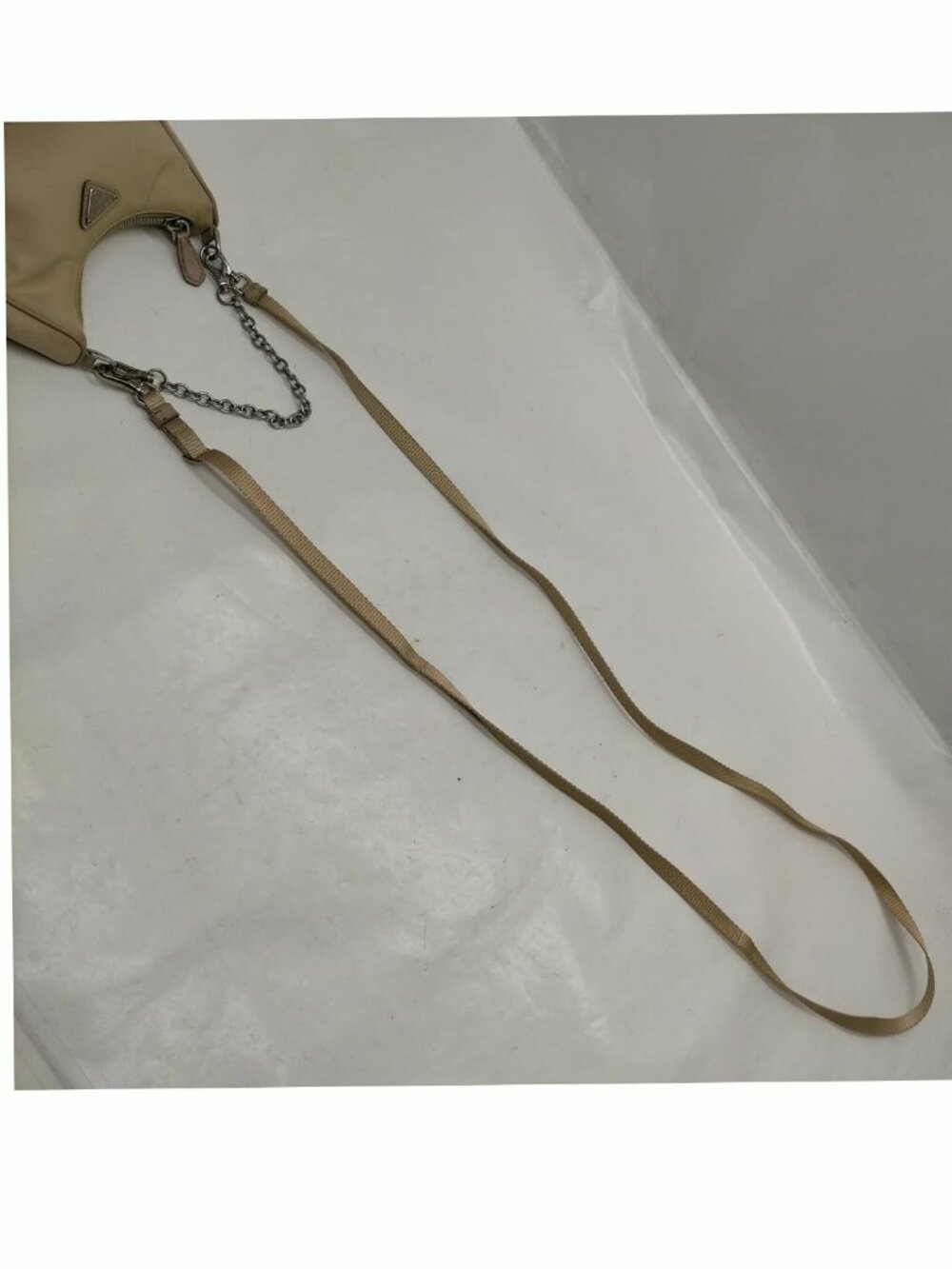 Authentic Prada Nylon Shoulder Bag Chain Strap Mini Hobo Bag - Picture 7 of 16